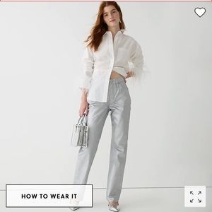 J Crew Coated Silver Jeans